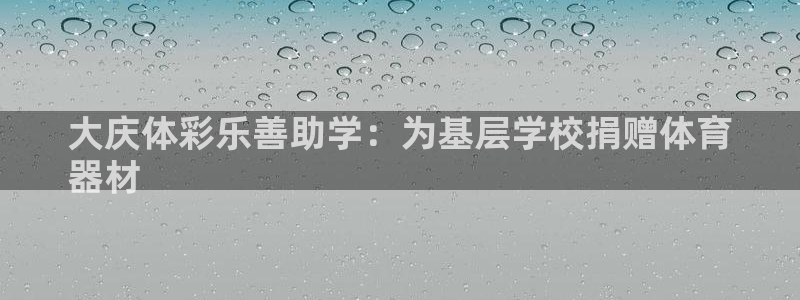 星欧娱乐的创始人背景故事：大庆体彩乐善助学：为基层学
